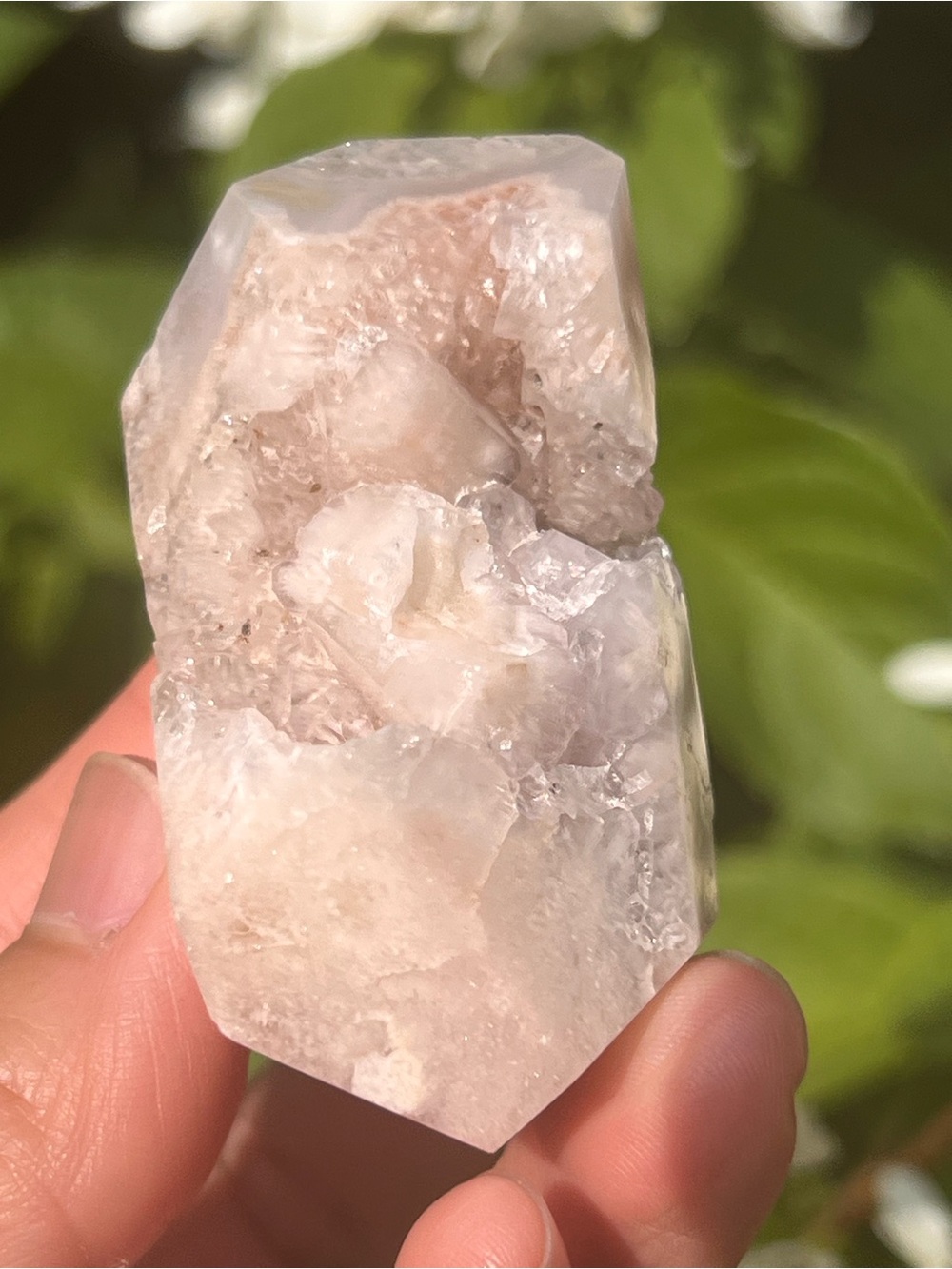 Pink (1) flower agate freeform | Crystal
